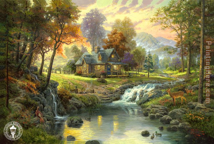 Thomas Kinkade mountain retreat